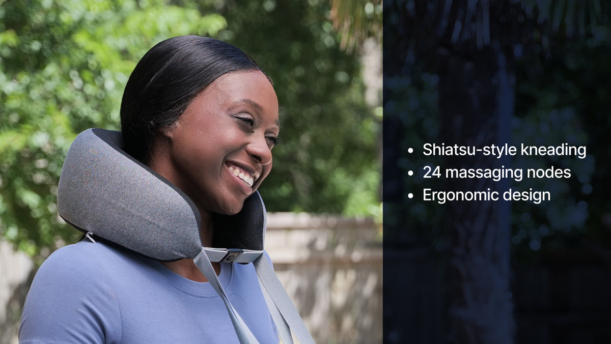 Shiatsu Massaging Neck Pillow with Infrared Heat | GhostBed Shiatsu Massaging Neck Pillow with Infrared Heat | GhostBed