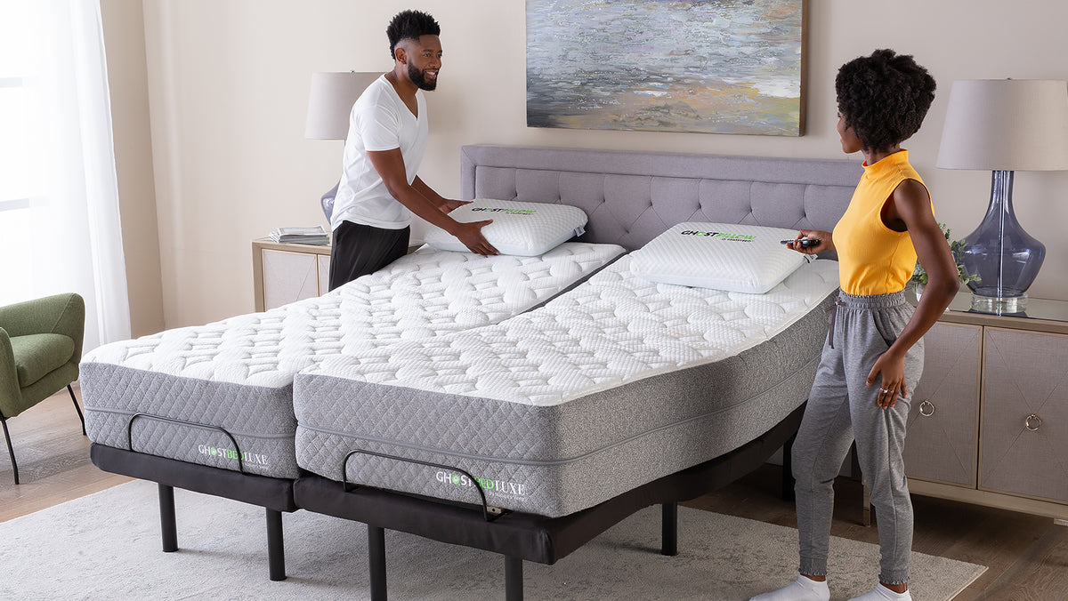 GhostBed Split King Mattress & Adjustable Bed Set | GhostBed®