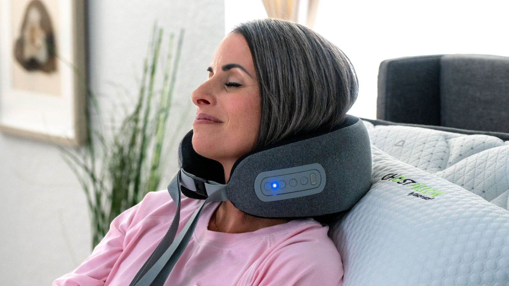 GhostBed Massaging Neck Pillow - Standard Size (2-Pack) with Shiatsu Massage and Infrared Heat GhostBed Massaging Neck Pillow - Standard Size (2-Pack) with Shiatsu Massage and Infrared Heat