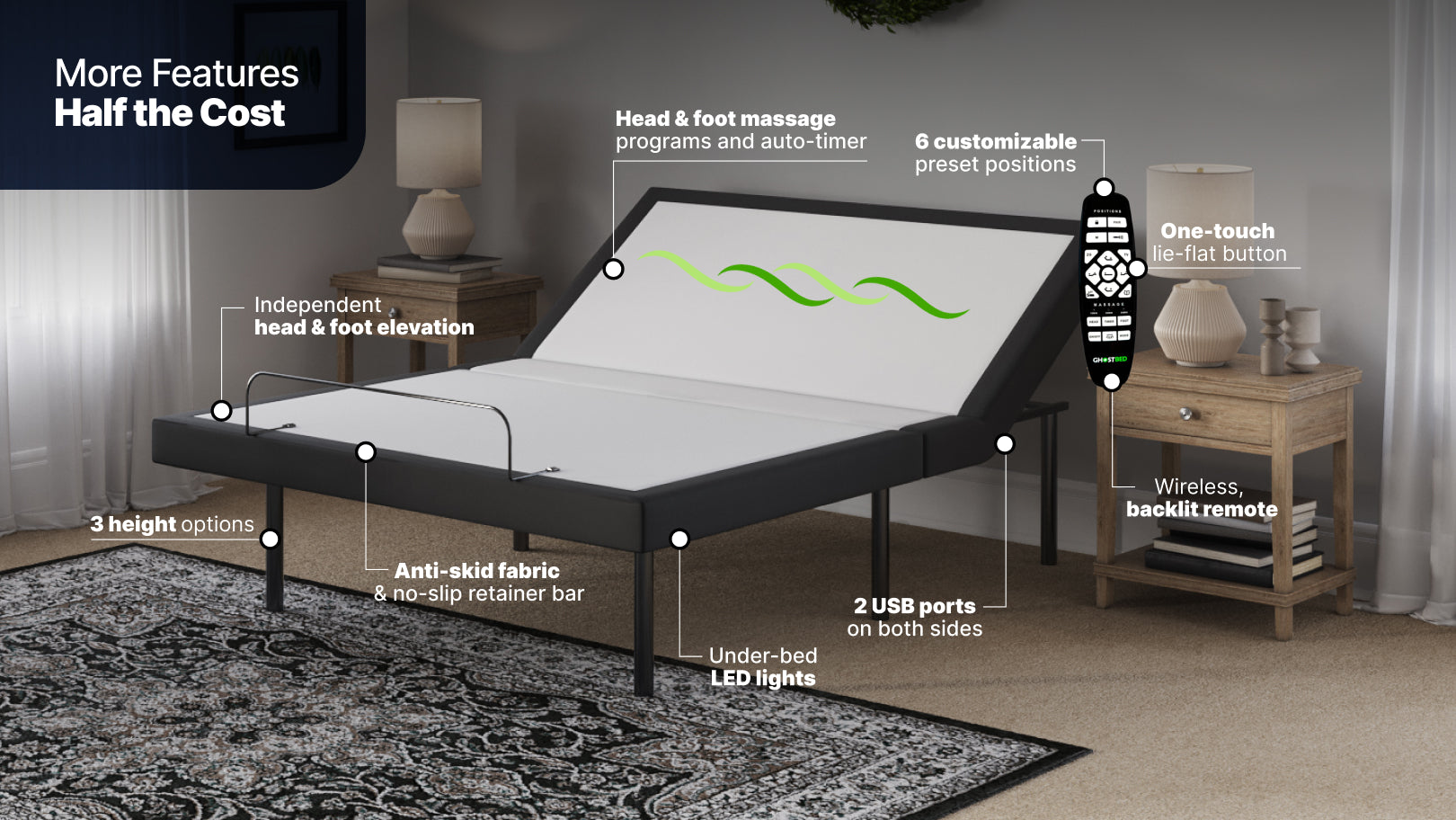 GhostBed Adjustable Base & Bed Frame with Zero Gravity
